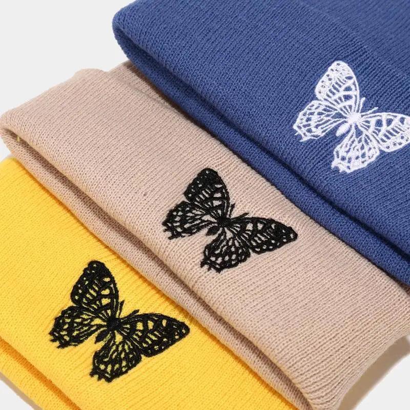 Casquettes d'hiver chaudes et confortables en forme de papillon pour femmes et hommes – Bonnets doux, élastiques, élégants pour l'extérieur, extensibles par temps froid