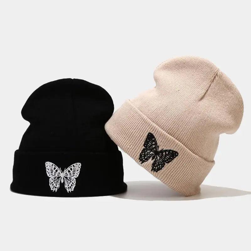 Casquettes d'hiver chaudes et confortables en forme de papillon pour femmes et hommes – Bonnets doux, élastiques, élégants pour l'extérieur, extensibles par temps froid