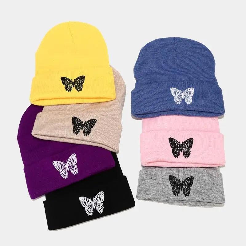 Casquettes d'hiver chaudes et confortables en forme de papillon pour femmes et hommes – Bonnets doux, élastiques, élégants pour l'extérieur, extensibles par temps froid