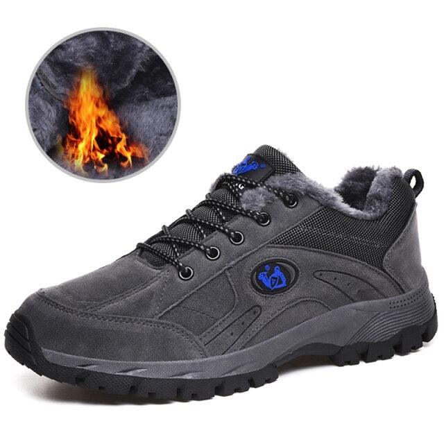 Chaussures de randonnée d'hiver pour couple, chaudes pour hommes, légères, antidérapantes, basses, pour la marche, le trekking, l'escalade et la course par temps froid.
