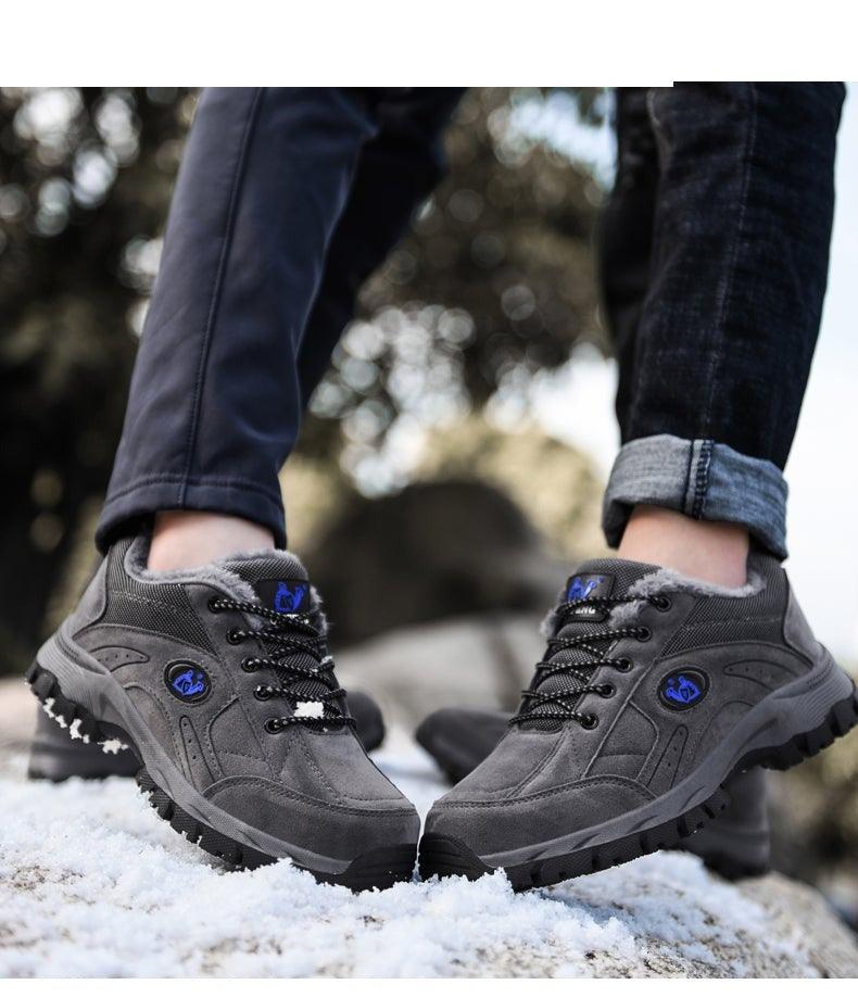Chaussures de randonnée d'hiver pour couple, chaudes pour hommes, légères, antidérapantes, basses, pour la marche, le trekking, l'escalade et la course par temps froid.