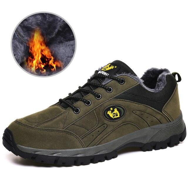 Chaussures de randonnée d'hiver pour couple, chaudes pour hommes, légères, antidérapantes, basses, pour la marche, le trekking, l'escalade et la course par temps froid.