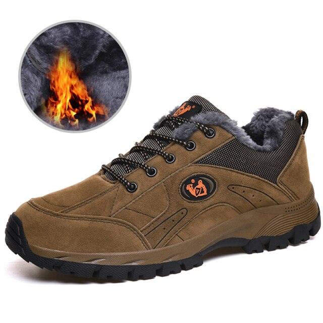 Chaussures de randonnée d'hiver pour couple, chaudes pour hommes, légères, antidérapantes, basses, pour la marche, le trekking, l'escalade et la course par temps froid.