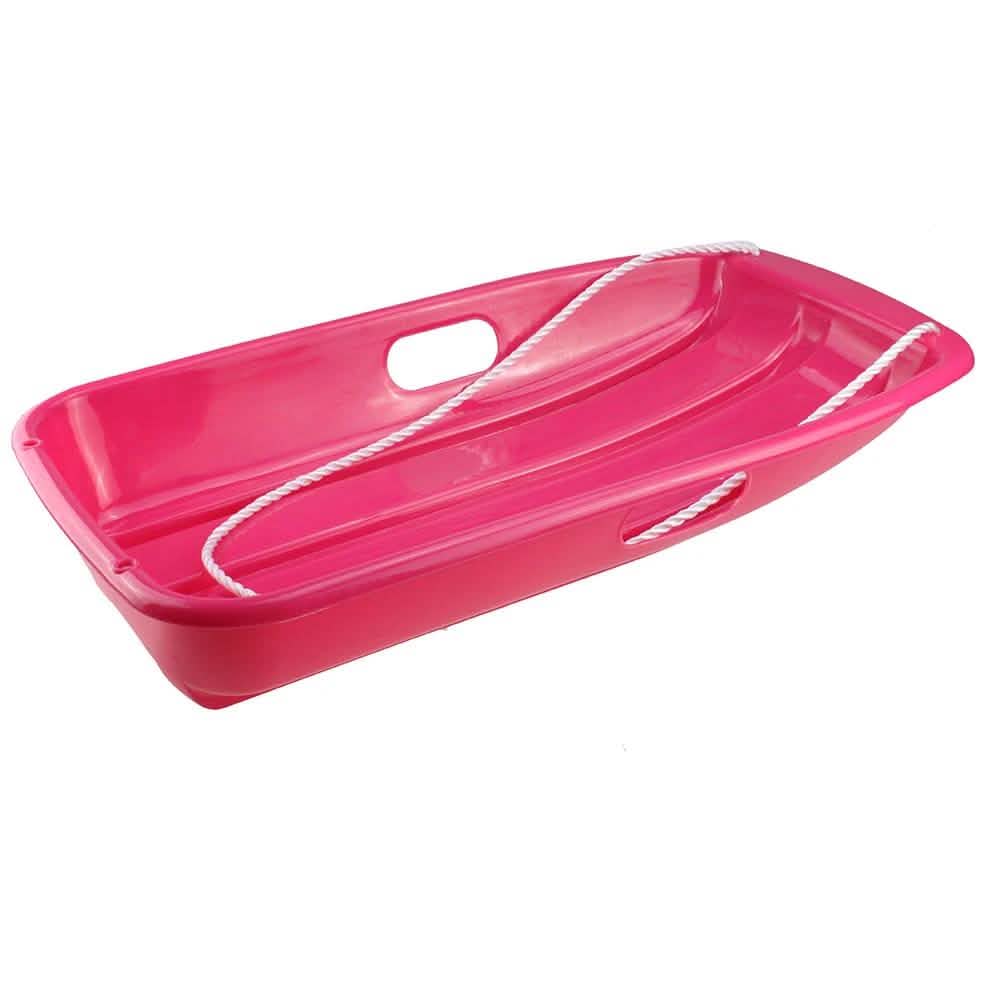Traîneau à neige en plastique durable en forme de bateau pour enfant et adulte