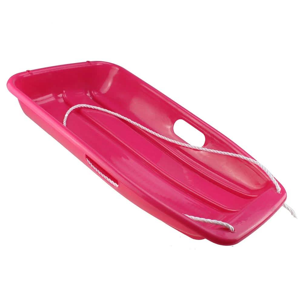Traîneau à neige en plastique durable en forme de bateau pour enfant et adulte