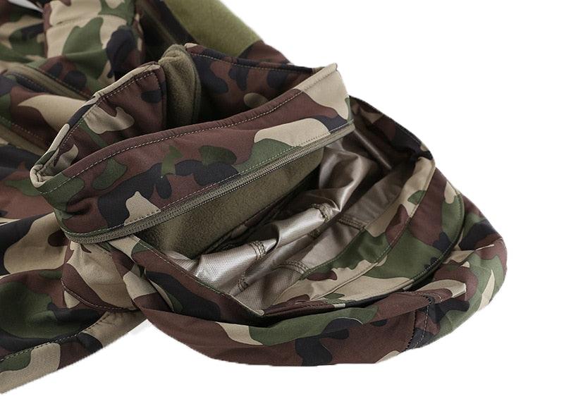 Veste polaire d'hiver pour hommes, imperméable et douce, camouflage, manteau tactique de randonnée, veste uniforme polaire thermique pour hommes, vêtements décontractés, escalade, veste chaude, entraînement, coupe-vent d'extérieur.