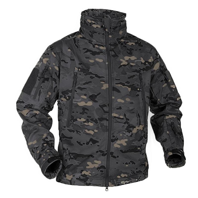 Veste polaire d'hiver pour hommes, imperméable et douce, camouflage, manteau tactique de randonnée, veste uniforme polaire thermique pour hommes, vêtements décontractés, escalade, veste chaude, entraînement, coupe-vent d'extérieur.