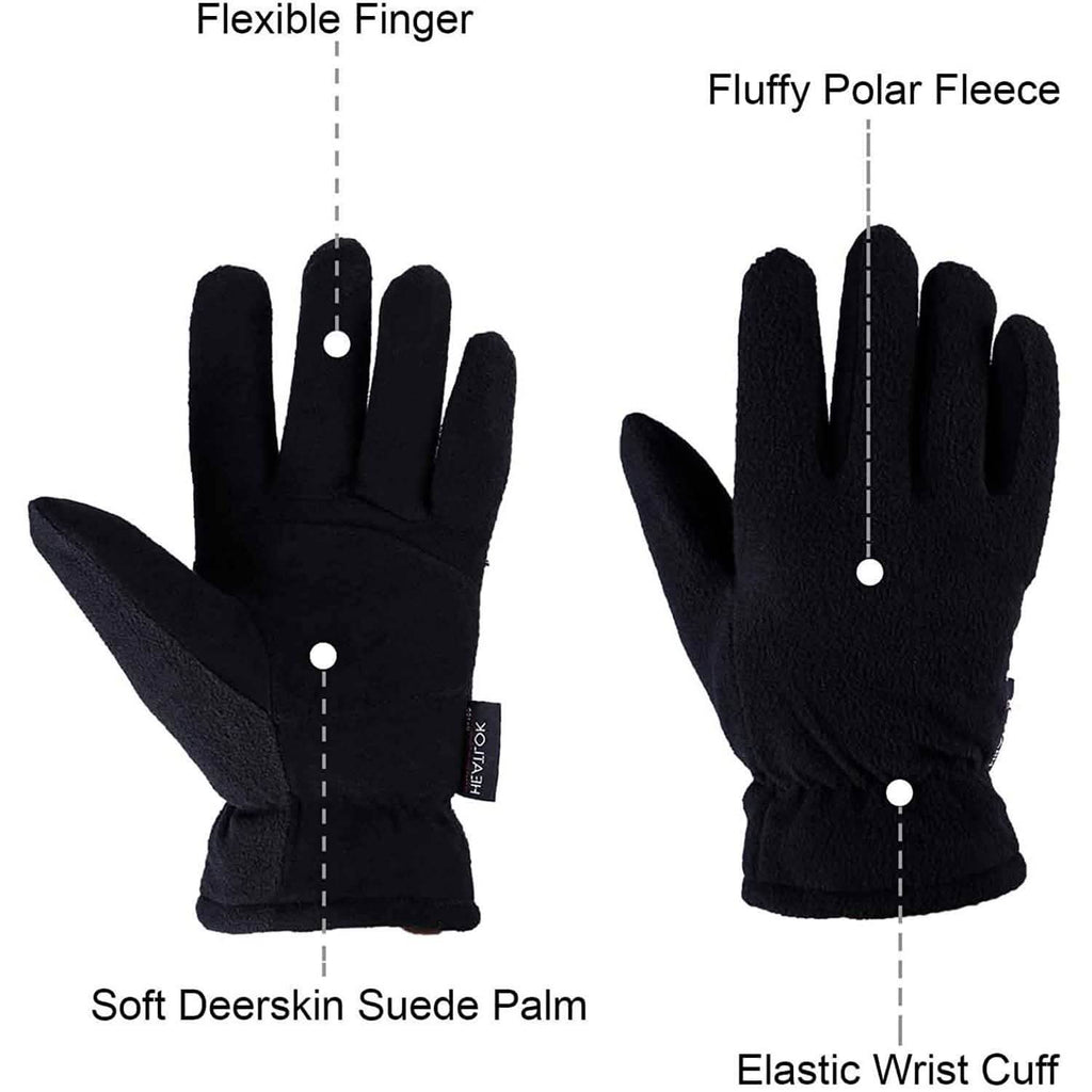 Gants d'hiver en peau de daim paume en cuir suédé -20°F gants de travail anti-froid