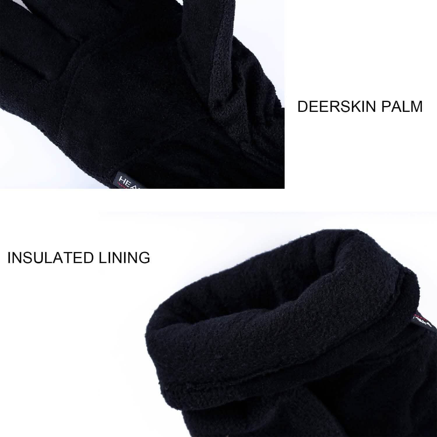 Gants d'hiver en peau de daim paume en cuir suédé -20°F gants de travail anti-froid