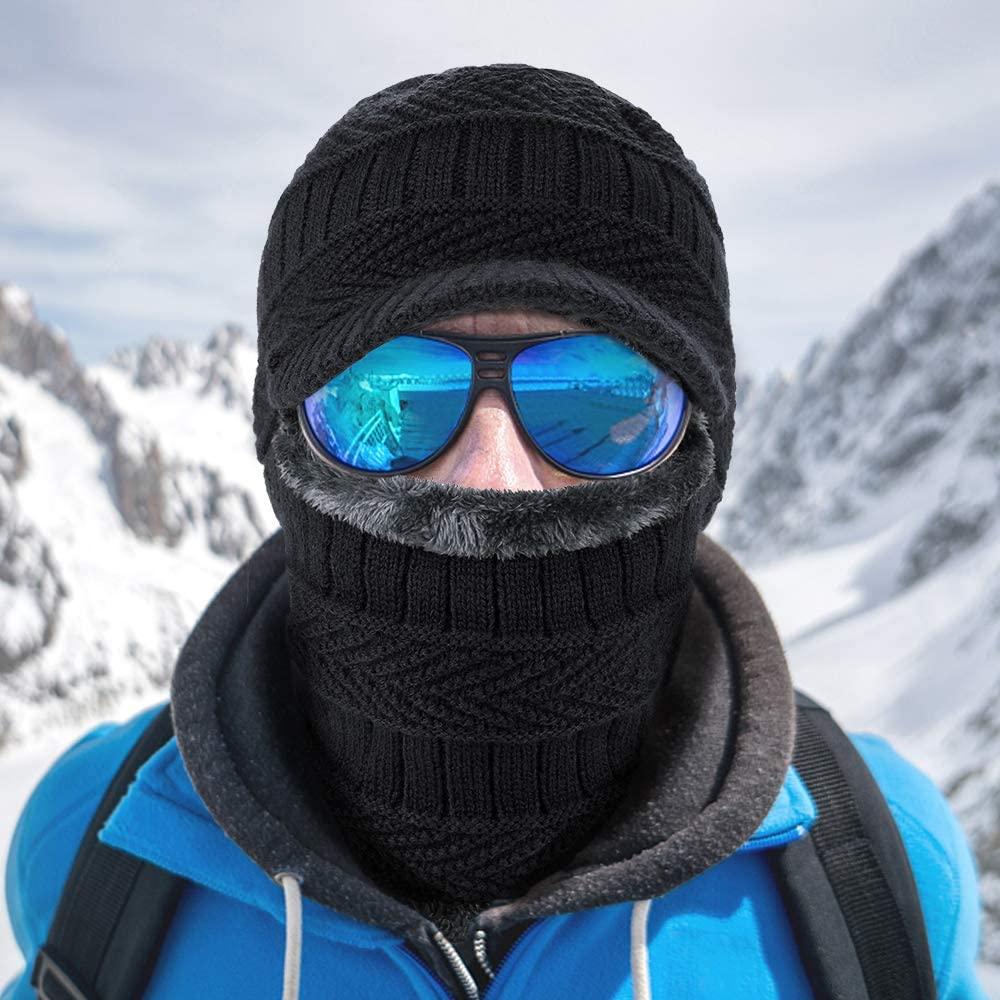 Chapeau d'hiver Skellies Bonnets Bonnets d'hiver pour hommes femmes Bonnets écharpe en laine Cagoule Masque Gorgas Bonnet Chapeau tricoté Chapeau chaud de sport pour hommes Bonnets tricotés Bandana Randonnée Camping Cache-cou enfant Casquette
