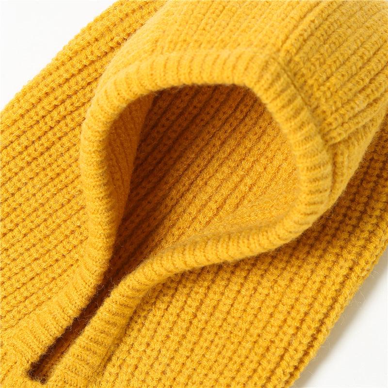 Bonnet d'hiver Skullies Bonnets Chapeaux Hommes Femmes Écharpe Chaude Respirante Capuche Tricotée Casquettes Cagoule Masque Gorras Bonnet Tricoté Capuche Visage Cache-col à Cordon Doux Cagoule Pull Bonnet Tricoté pour Adultes Hommes Femmes Bonnets de Ski
