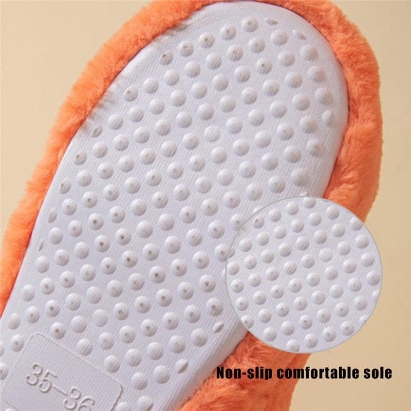 Pantoufles d'hiver pour femmes en peluche, tongs moelleuses, chaussures chaudes à semelle épaisse et douce pour l'intérieur, chaussons à fourrure pour femmes, chaussons fantaisie à bout ouvert en peluche