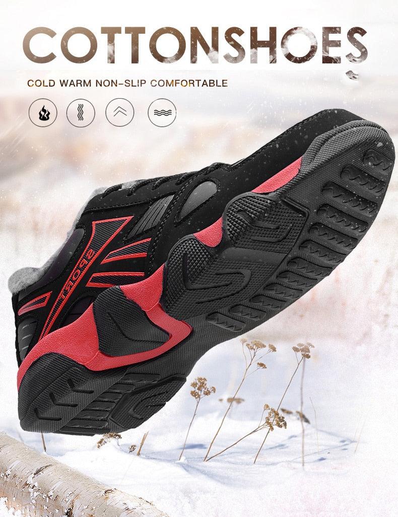 Baskets en cuir d'hiver imperméables et chaudes pour hommes Chaussures de travail décontractées pour hommes Baskets de marche classiques, légères, souples et modernes en cuir à lacets antidérapantes pour l'automne