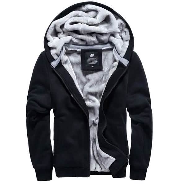 Veste zippée à capuche à manches longues pour hommes d'hiver