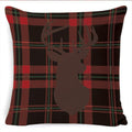 Housse de coussin de Noël d'hiver Joyeux Noël Housse de coussin de Père Noël rouge Housse de coussin de Noël à carreaux rouges Housse de coussin texte Flocons de neige Arbre de Noël