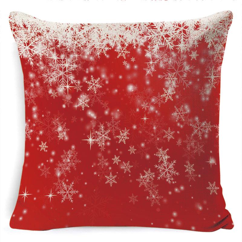 Housse de coussin de Noël d'hiver Joyeux Noël Housse de coussin de Père Noël rouge Housse de coussin de Noël à carreaux rouges Housse de coussin texte Flocons de neige Arbre de Noël