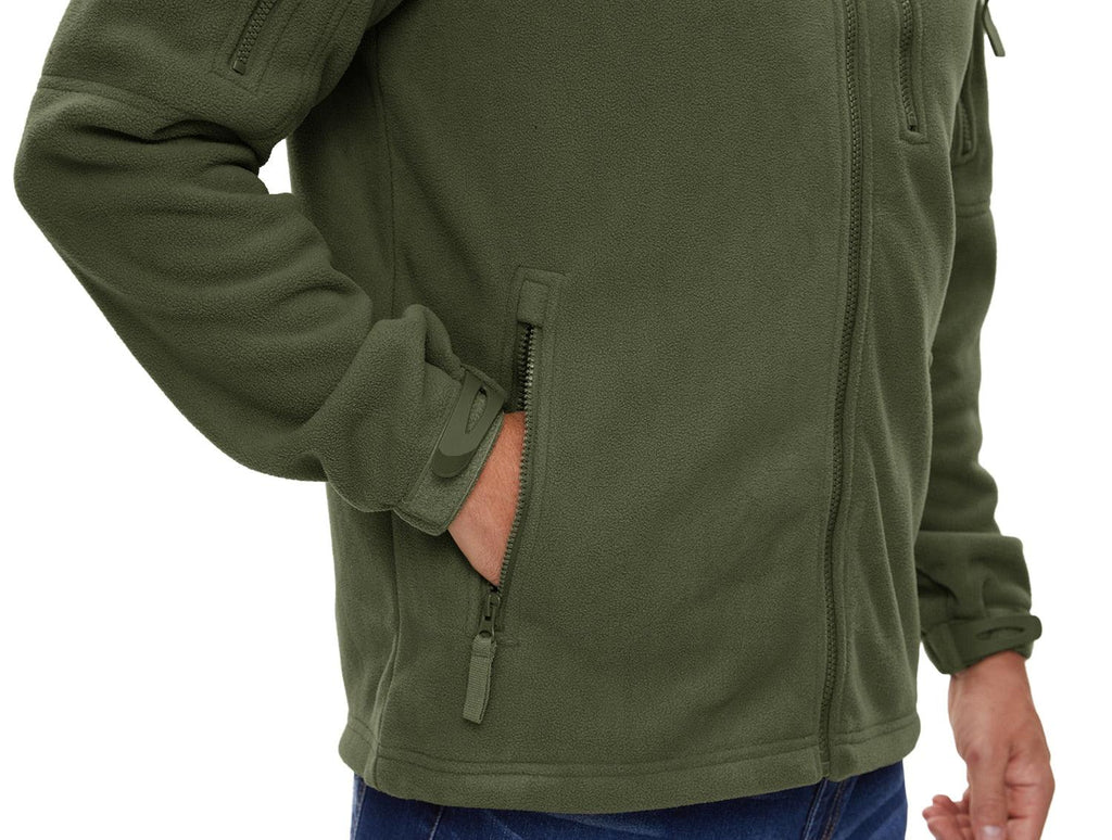 Veste tactique en polaire d'hiver pour homme, design unique, veste de travail thermique d'hiver pour homme, manteaux de sécurité chauds thermiques pour la pêche et le travail, manteau polaire doux d'hiver avec plusieurs poches