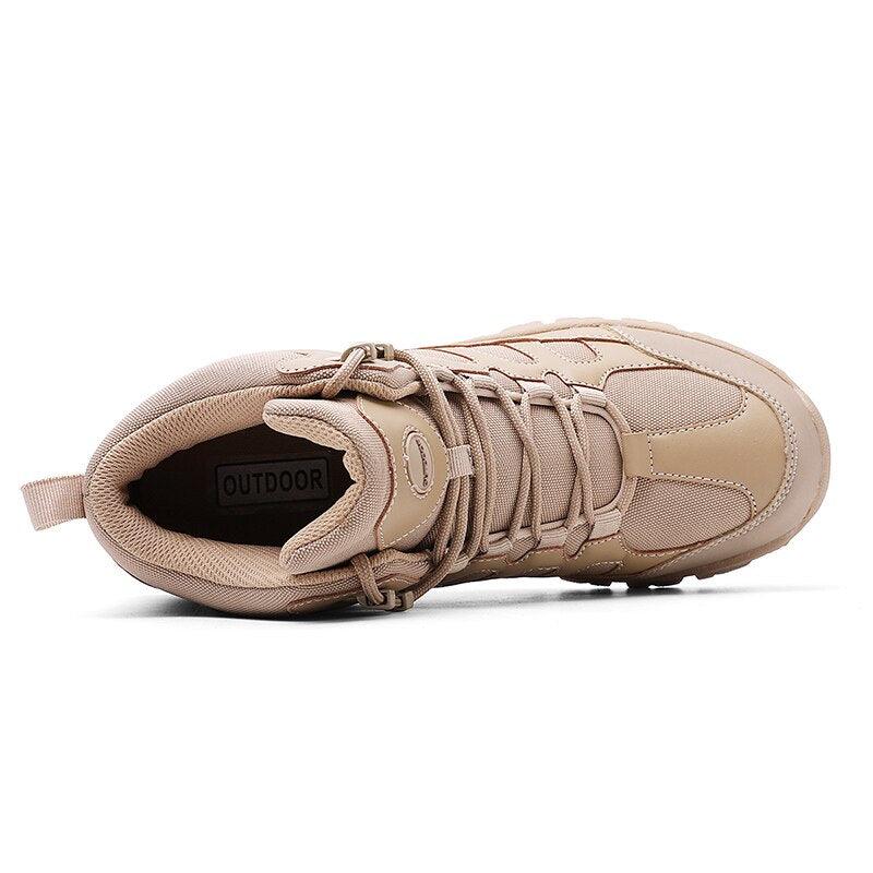 Chaussures de marche hiver homme, bottes de randonnée d'extérieur, chaussures d'hiver décontractées de travail, bottines en caoutchouc, chaussures de camping respirantes et résistantes à l'eau, chaussures de marche antidérapantes pour homme.
