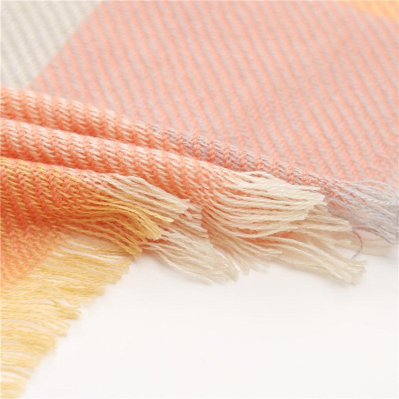 Chaud Hiver Doux Bandana Plaid Chaud Couvre-chef Foulards Triangulaires Écharpe Cachemire Écharpe Tricotée Châles Hijabs Châles Écharpe Élégante Cachemire Écharpe Couvre-chef Bandana Couverture Châles Enveloppes Pour Femme