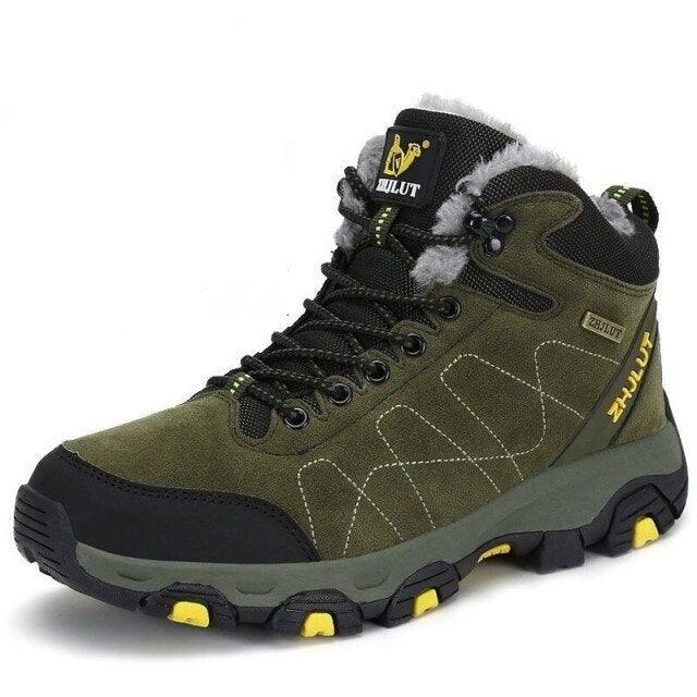 Bottes de sport d'hiver chaudes pour hommes Chaussures de randonnée antidérapantes pour hommes Bottes de sport pour hommes et femmes Chaussures de chasse extérieures montantes à lacets antidérapantes Bottines décontractées au design robuste