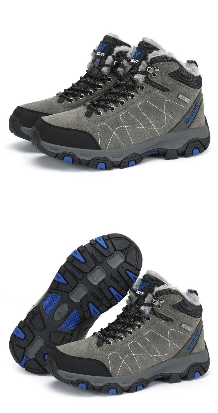 Bottes de sport d'hiver chaudes pour hommes Chaussures de randonnée antidérapantes pour hommes Bottes de sport pour hommes et femmes Chaussures de chasse extérieures montantes à lacets antidérapantes Bottines décontractées au design robuste