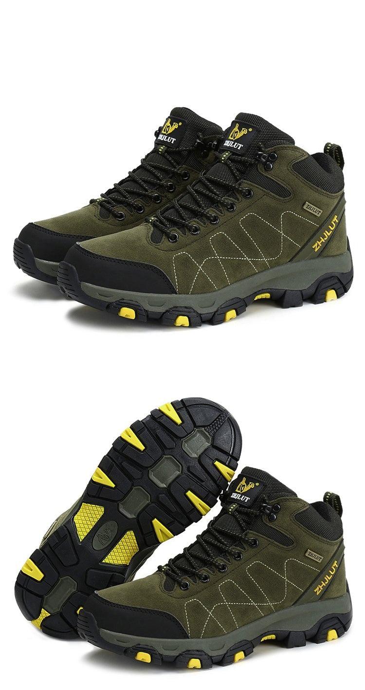Bottes de sport d'hiver chaudes pour hommes Chaussures de randonnée antidérapantes pour hommes Bottes de sport pour hommes et femmes Chaussures de chasse extérieures montantes à lacets antidérapantes Bottines décontractées au design robuste