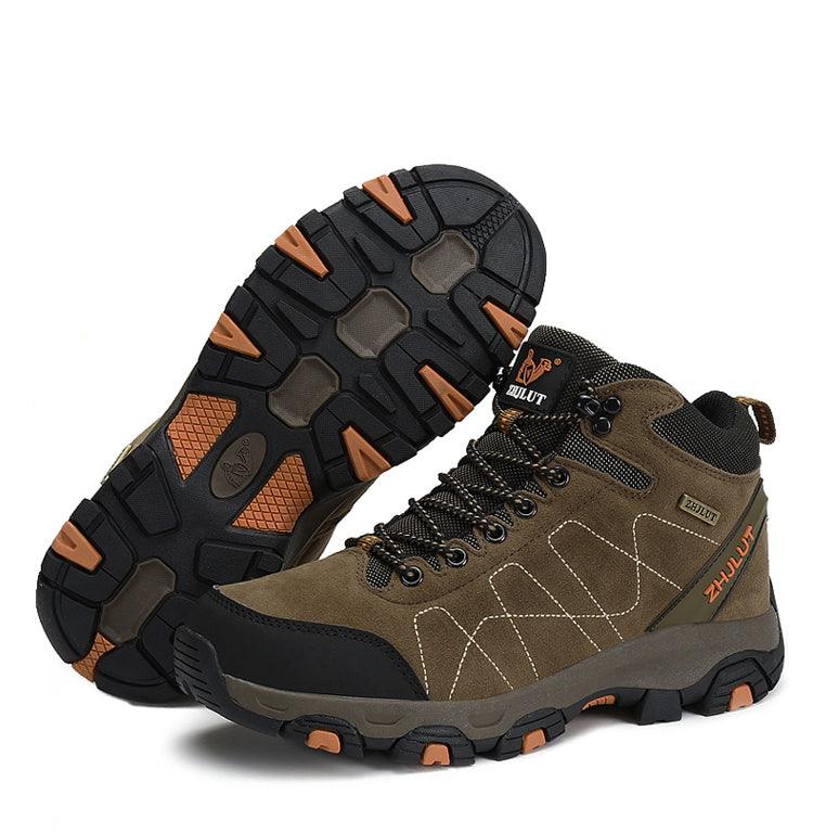Bottes de sport d'hiver chaudes pour hommes Chaussures de randonnée antidérapantes pour hommes Bottes de sport pour hommes et femmes Chaussures de chasse extérieures montantes à lacets antidérapantes Bottines décontractées au design robuste