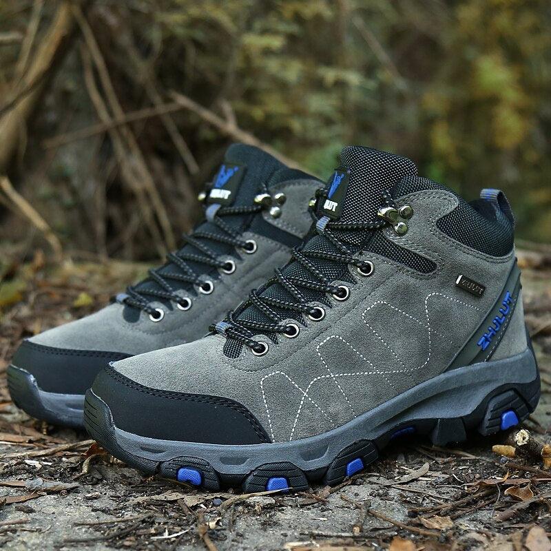Bottes de sport d'hiver chaudes pour hommes Chaussures de randonnée antidérapantes pour hommes Bottes de sport pour hommes et femmes Chaussures de chasse extérieures montantes à lacets antidérapantes Bottines décontractées au design robuste