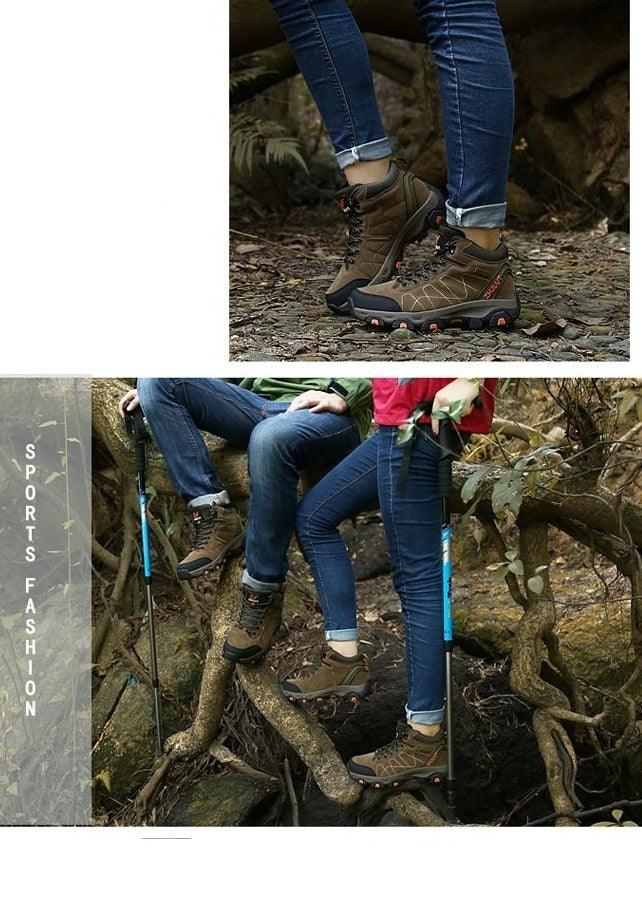 Bottes de sport d'hiver chaudes pour hommes Chaussures de randonnée antidérapantes pour hommes Bottes de sport pour hommes et femmes Chaussures de chasse extérieures montantes à lacets antidérapantes Bottines décontractées au design robuste