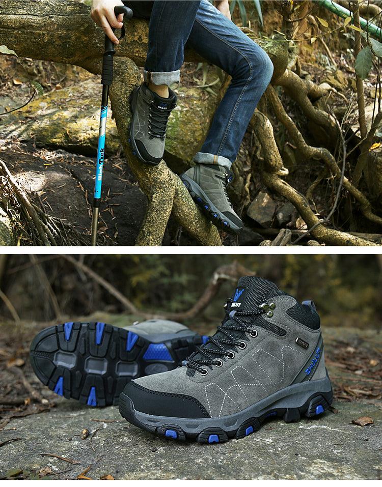 Bottes de sport d'hiver chaudes pour hommes Chaussures de randonnée antidérapantes pour hommes Bottes de sport pour hommes et femmes Chaussures de chasse extérieures montantes à lacets antidérapantes Bottines décontractées au design robuste