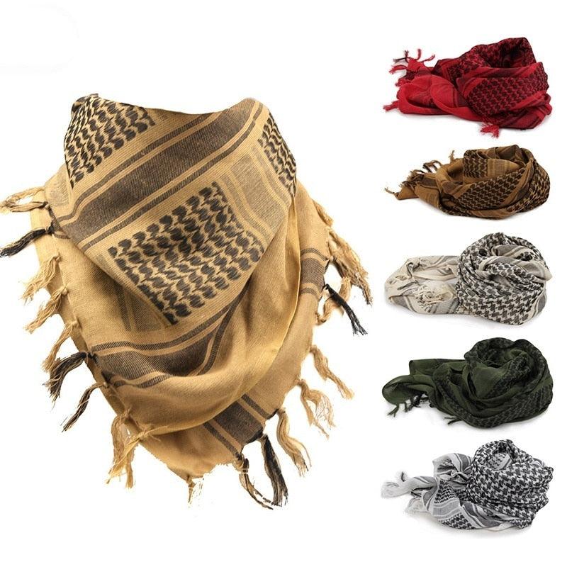 Écharpe militaire légère unisexe pour homme, motif militaire, arabe, tactique, désert, Keffiyeh, Shemagh, Palestine, islamique, multifonction, en coton, pour homme et femme