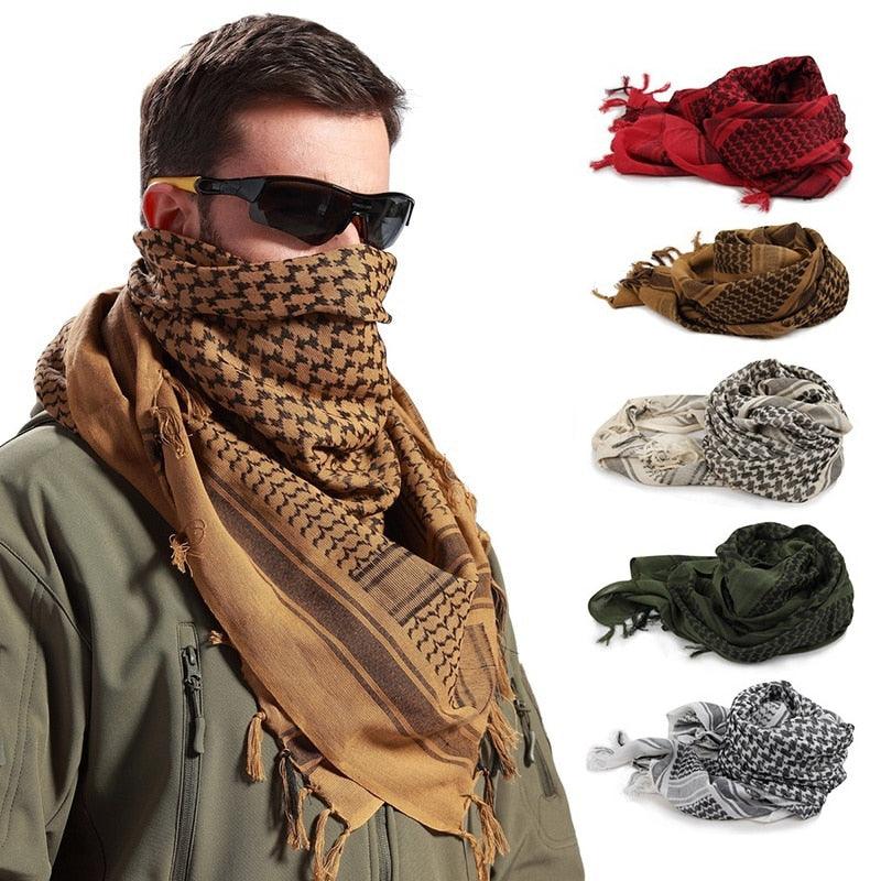 Écharpe militaire légère unisexe pour homme, motif militaire, arabe, tactique, désert, Keffiyeh, Shemagh, Palestine, islamique, multifonction, en coton, pour homme et femme