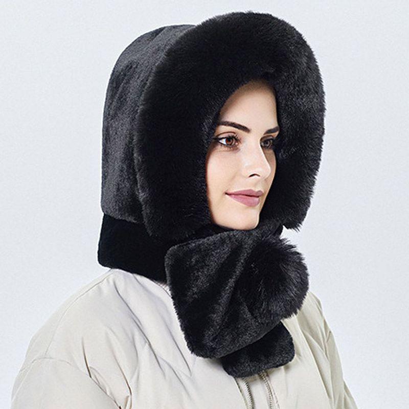 Bonnet de ski tricoté 3 en 1 pour femme avec écharpe cache-cou doublé polaire, cagoule, masque facial, cagoule adulte pour sports de plein air, masque facial d'hiver coupe-vent en polaire pour hommes et femmes, cagoule chaude, chapeau, écharpe