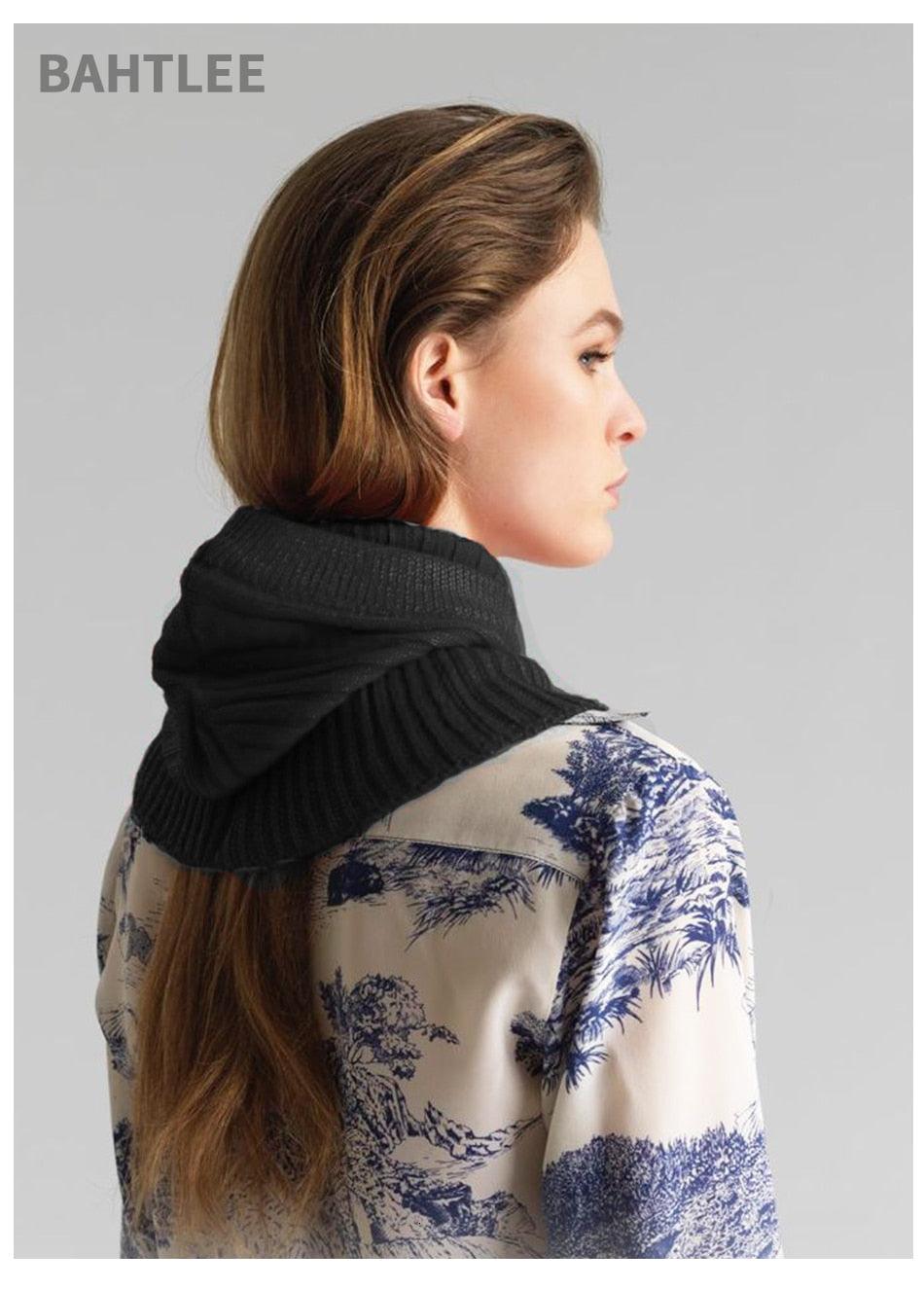 Cagoule d'hiver tricotée en laine pour femme, écharpe, cache-cou, masque de moto d'hiver, masque facial de moto chaud thermique en tricot, masque de ski chaud coupe-vent pour le cyclisme, la chasse, la pêche, le airsoft tactique