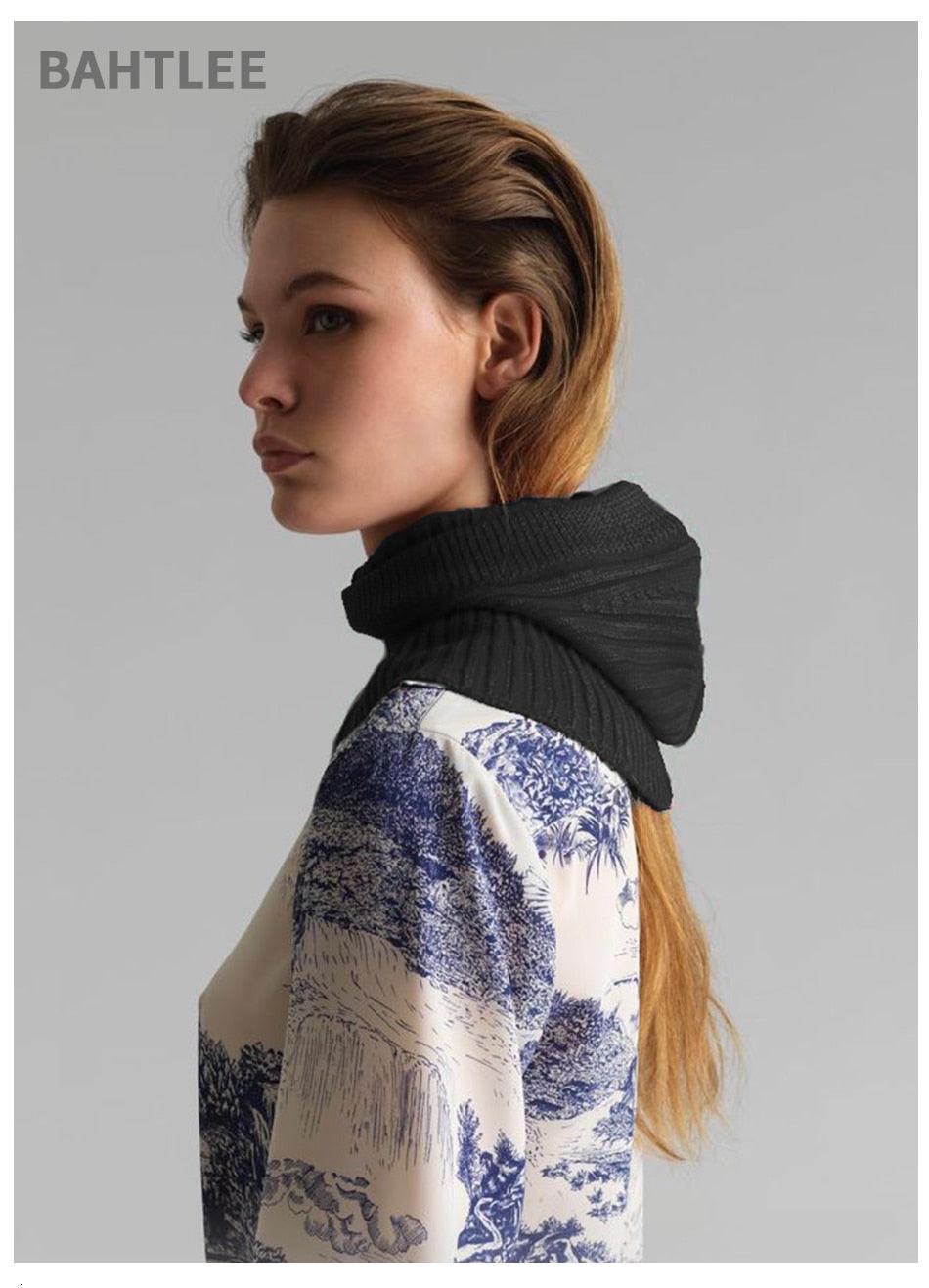 Cagoule d'hiver tricotée en laine pour femme, écharpe, cache-cou, masque de moto d'hiver, masque facial de moto chaud thermique en tricot, masque de ski chaud coupe-vent pour le cyclisme, la chasse, la pêche, le airsoft tactique