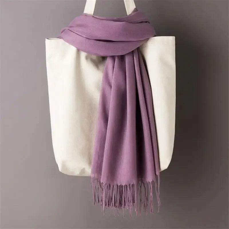 Écharpe d'hiver pour femmes, châle uni, wraps pour l'hiver, décontractée, idéale pour voyager, écharpe à pampilles en laine, écharpe douce et chaude pour enfant en bas âge, couleur unie.