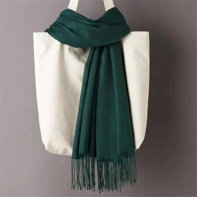 Écharpe d'hiver pour femmes, châle uni, wraps pour l'hiver, décontractée, idéale pour voyager, écharpe à pampilles en laine, écharpe douce et chaude pour enfant en bas âge, couleur unie.