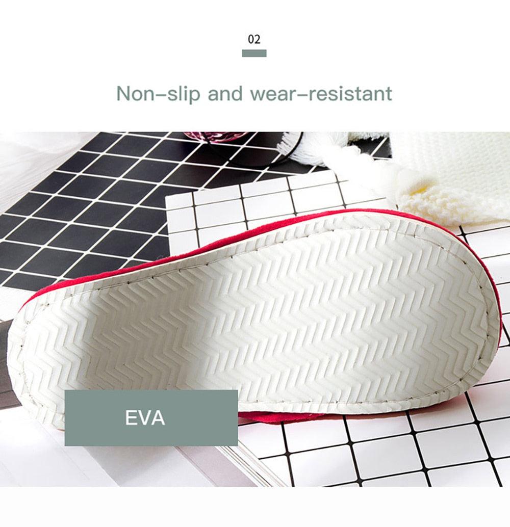 Pantoufles d'hiver femme Chaussons d'intérieur doux Tongs Peluche Chaude Sandales d'hôtel Antidérapantes Chambre Mousse à mémoire de forme Confortables Chaussons à enfiler avec semelle antidérapante
