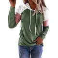 Sweat-shirts décontractés à capuche à manches longues pour femmes, coupe ample, avec blocs de couleur et poches