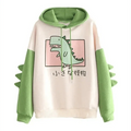 Sweat à capuche pour femme, imprimé dinosaure, manches longues, patchwork, survêtement, pull oversize, sweat à capuche pour femme, sweat à capuche imprimé mignon pour adolescentes, vêtements de sport junior, hauts à manches longues avec capuche