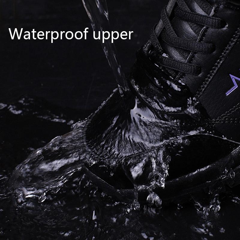Bottes d'hiver pour femmes et hommes, chaussures chaudes en peluche, baskets imperméables pour l'extérieur, bottes de neige montantes, bottes de randonnée décontractées en cuir, bottes de trekking d'extérieur, bottes de randonnée mi-hautes pour hommes.