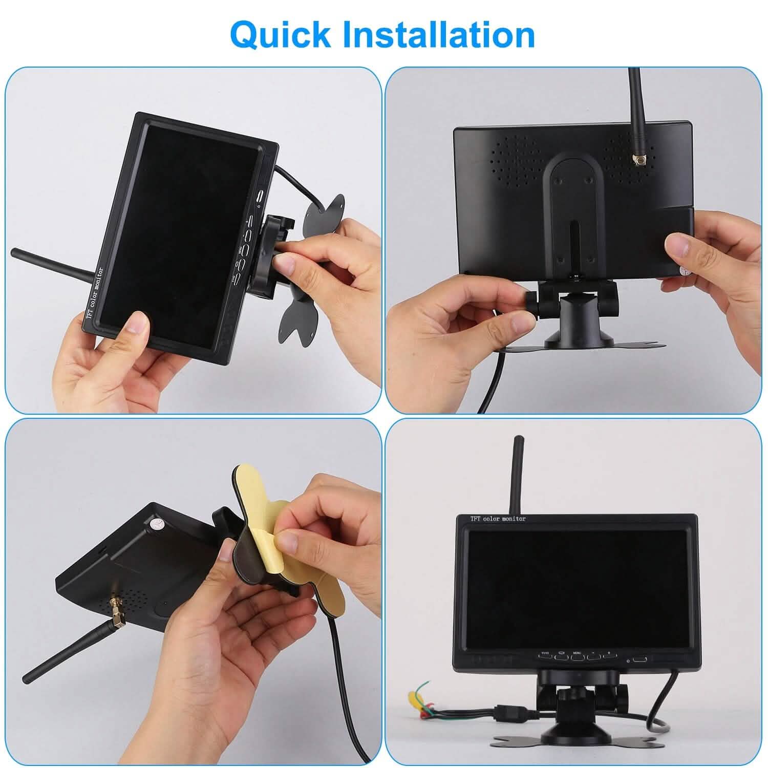 Système de caméra de recul sans fil Kit moniteur de vue arrière pour véhicule