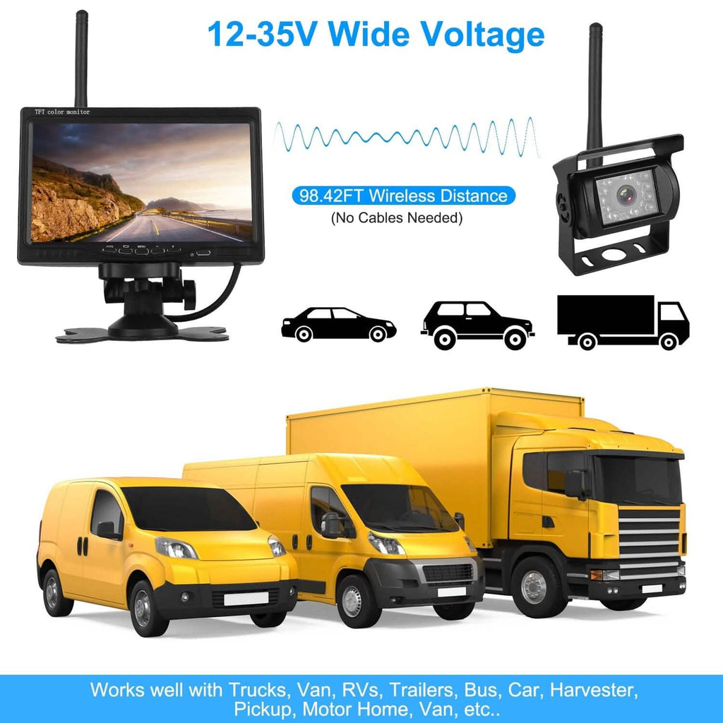 Système de caméra de recul sans fil Kit moniteur de vue arrière pour véhicule