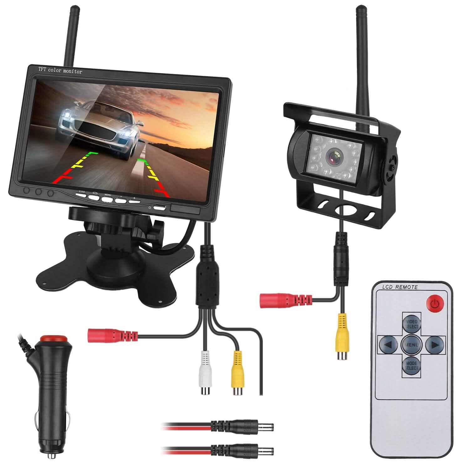 Système de caméra de recul sans fil Kit moniteur de vue arrière pour véhicule