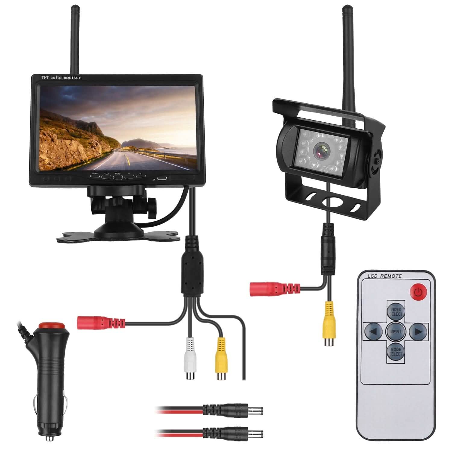 Système de caméra de recul sans fil Kit moniteur de vue arrière pour véhicule