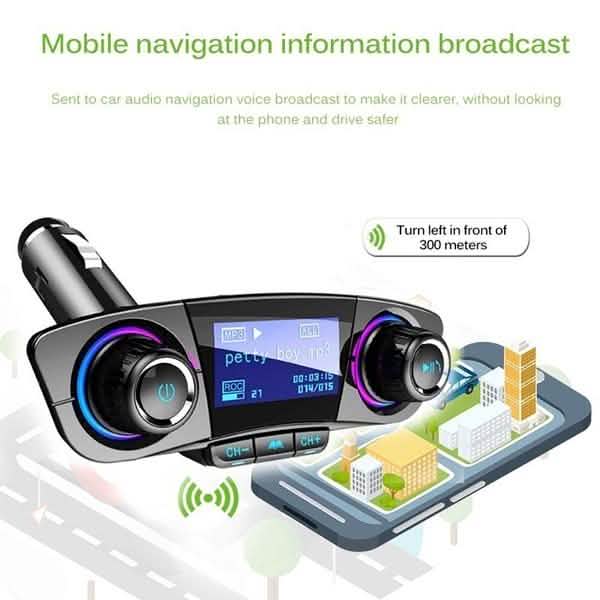 Chargeur de voiture transmetteur FM sans fil Bluetooth mains libres