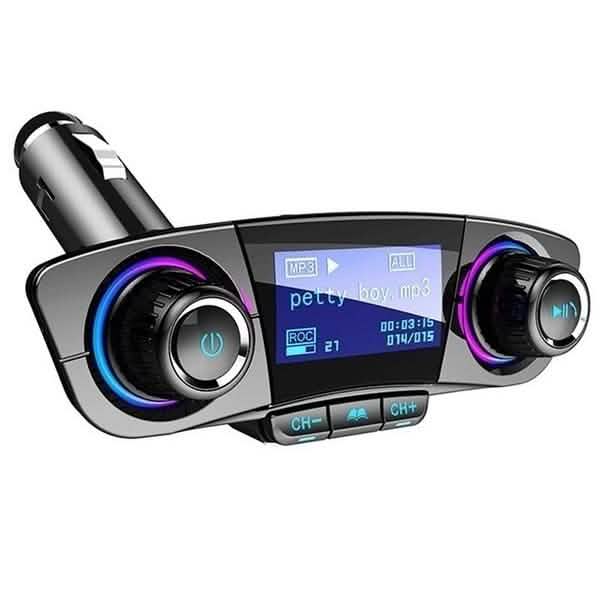 Chargeur de voiture transmetteur FM sans fil Bluetooth mains libres