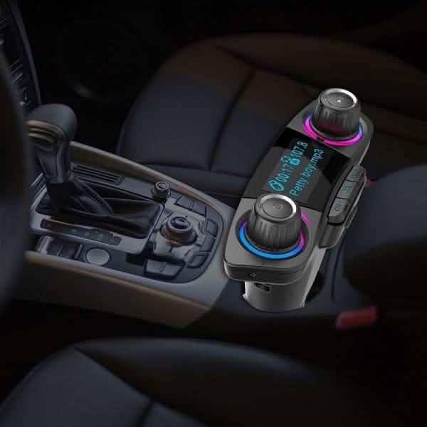 Chargeur de voiture transmetteur FM sans fil Bluetooth mains libres