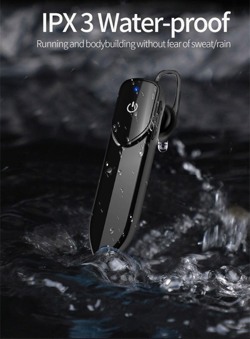 Écouteurs Bluetooth sans fil, mains libres, longue veille, V5.0, étanches, pour le sport, avec microphone pour la conduite