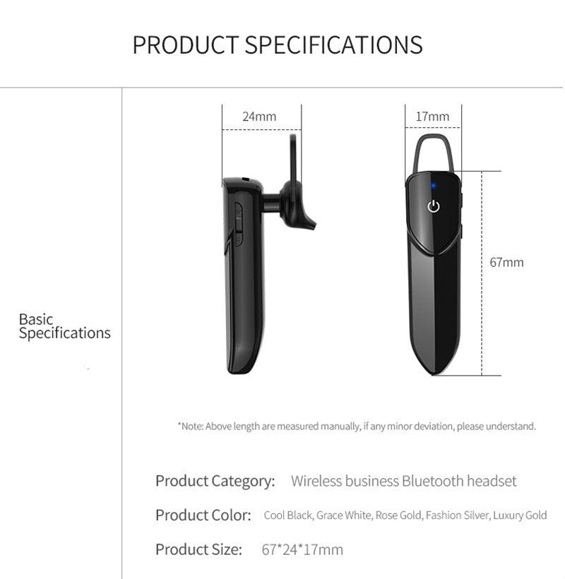 Écouteurs Bluetooth sans fil, mains libres, longue veille, V5.0, étanches, pour le sport, avec microphone pour la conduite